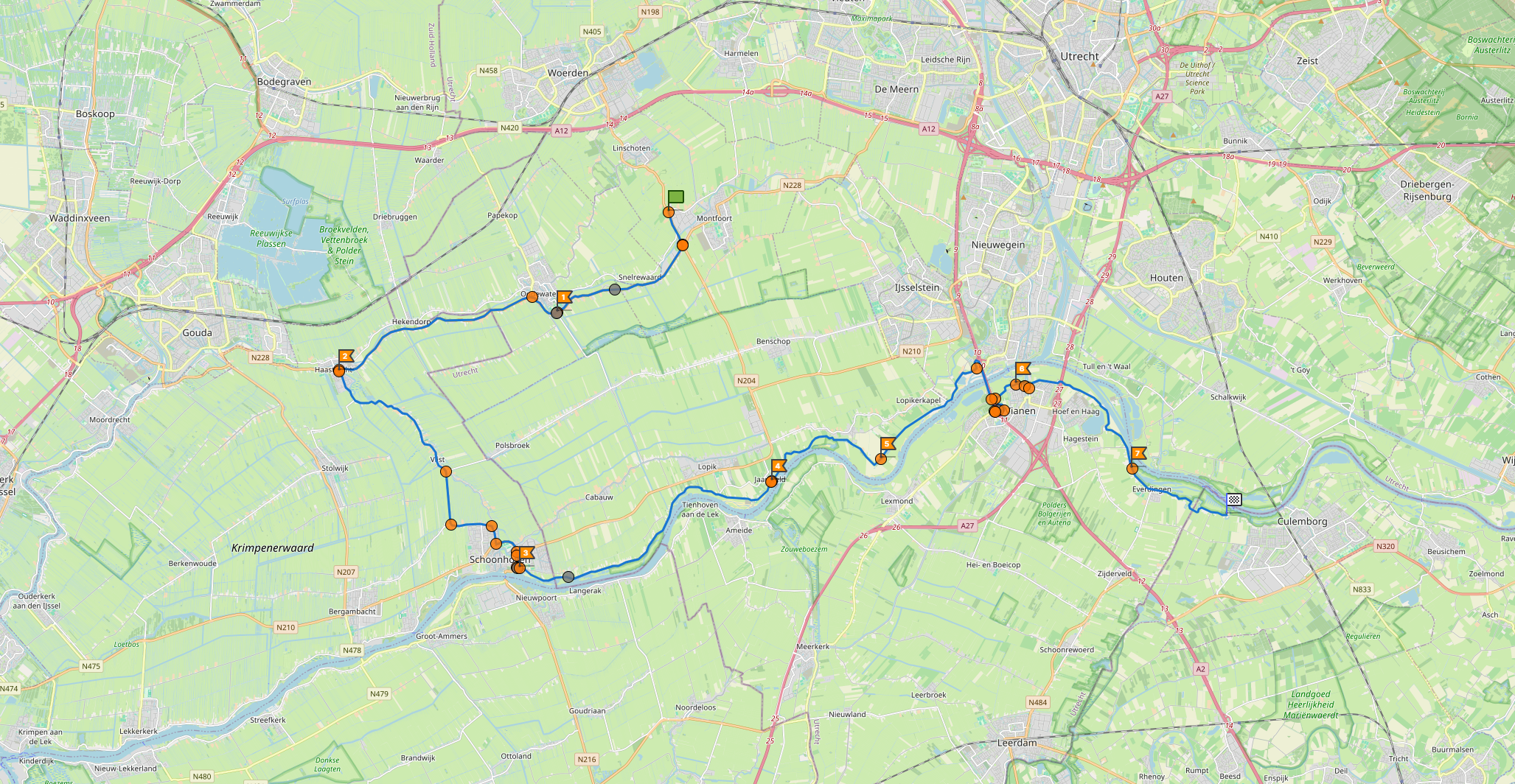 Lekdijk Dike Run map